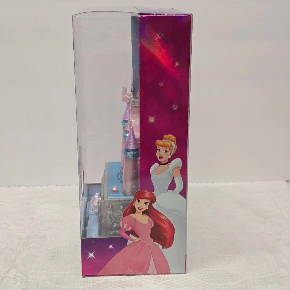 DISNEY Princess Wishes 100th Celebration Castle Jewelry Box Light Fireworks NEW